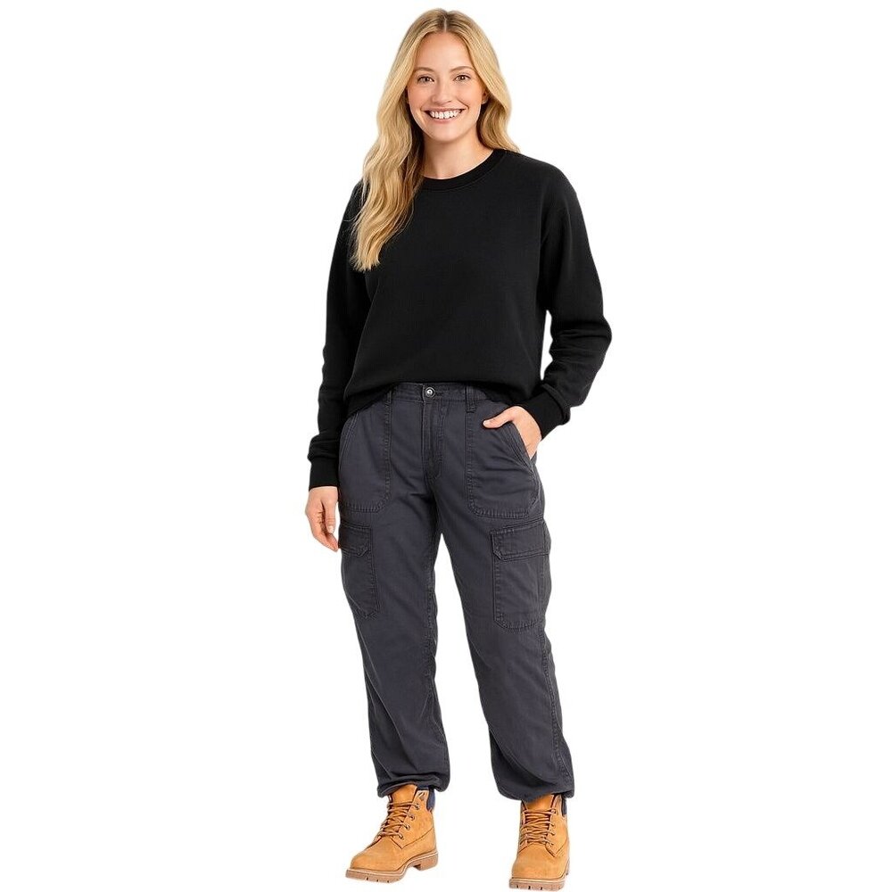 ZARA Womens Size 6 Cargo Pants Dark Gray 100% Cotton